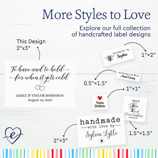 Cotton To have and to Hold (2"x3"-Cotton) labels for handmade items