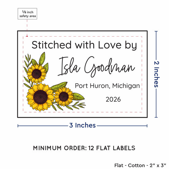 Cotton Large Sunflowers (2"x3"-Cotton) labels for handmade items