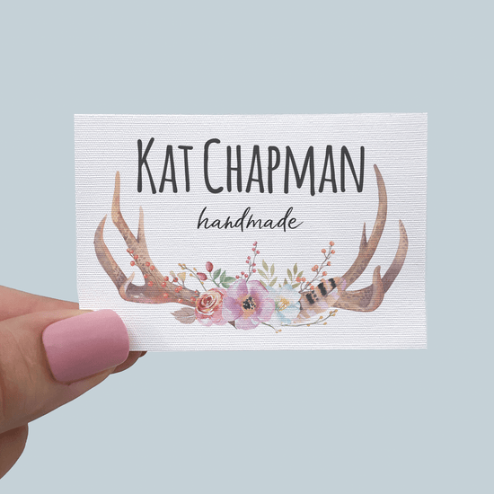 Cotton Boho Antlers and Flowers (2"x3"-Cotton) labels for handmade items