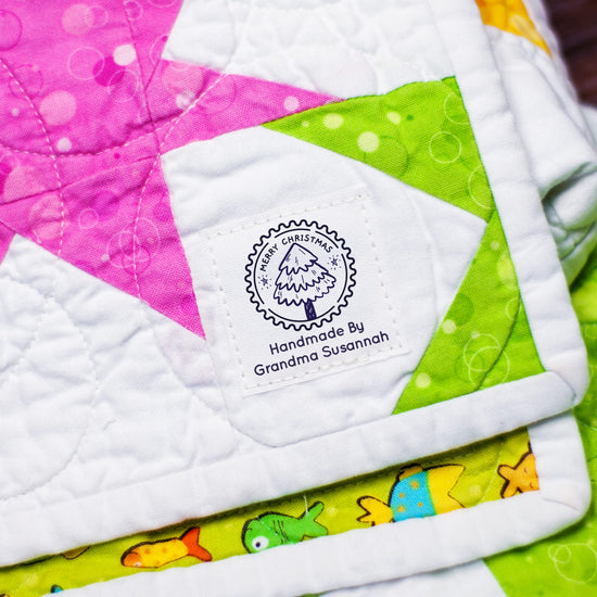 Cotton Christmas Stamp (1.5"x1.5"-Cotton) labels for knitting handmade labels for knitting handmade tags for knitting