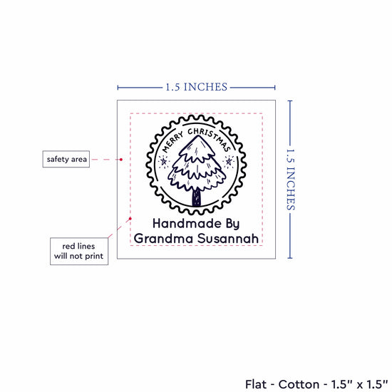 Cotton Christmas Stamp (1.5"x1.5"-Cotton) labels for knitting handmade labels for knitting handmade tags for knitting