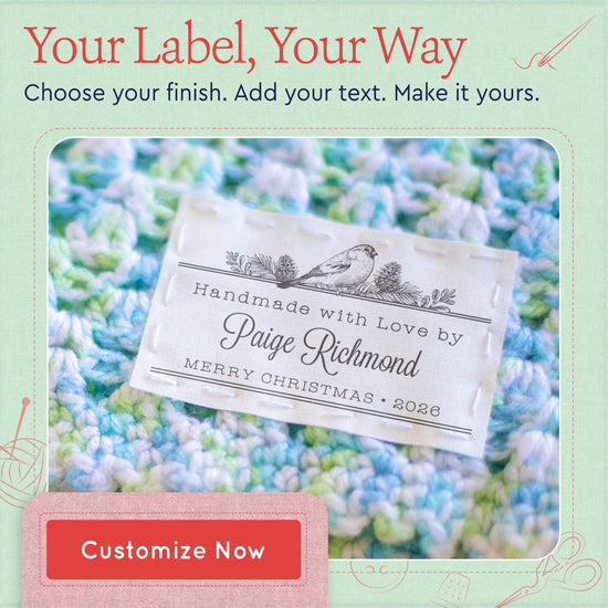 Cotton Winter Bird (2"x3" Cotton - 12 labels/set) labels for quilts personalized quilt tags personalized customizable quilt labels
