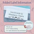 Cotton Heart and Swirls (2"x1"-Cotton) labels for sewing projects sew in clothing labels custom fabric labels