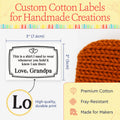 Cotton Frame Quote (2"x3" Cotton - 12 labels/set) made by labels knitted by tags knitting labels personalized