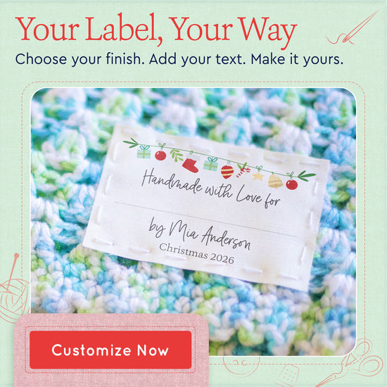 Cotton Christmas Garland with Fill in Blanks (2"x3" Cotton - 12 labels/set) made especially for you labels fabric labels for clothes sewing labels custom