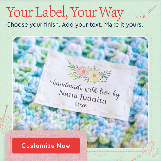 Cotton Floral Watercolor (2"x3"-Cotton) personal labels for sewing handmade labels for sewing personalized sewing tags