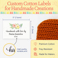 Cotton Floral Watercolor (2"x3"-Cotton) personal labels for sewing handmade labels for sewing personalized sewing tags