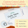 Cotton Simple Laurel Labels (2"x1"-Cotton) personalized labels for handmade items tags for handmade items labels for handmade items