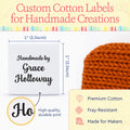 Cotton Small Text Labels - 3 lines (1"x1"-Cotton) personalized name tags clothing name tags clothing labels for kids