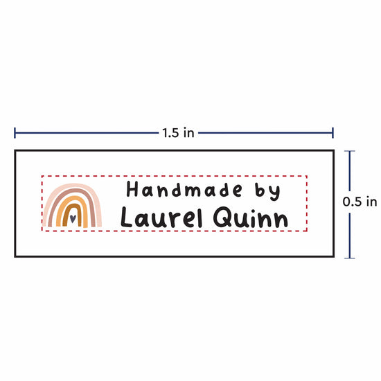 Cotton Tiny Rainbow (0.5"x1.5"-Cotton) Personalized sewing labels, Cotton quilting tags, iron on labels