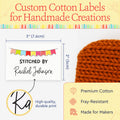 Cotton Colorful Banner (2"x3" Cotton - 12 labels/set) Personalized Sewing Labels Custom iron on Labels Custom printed fabric tags