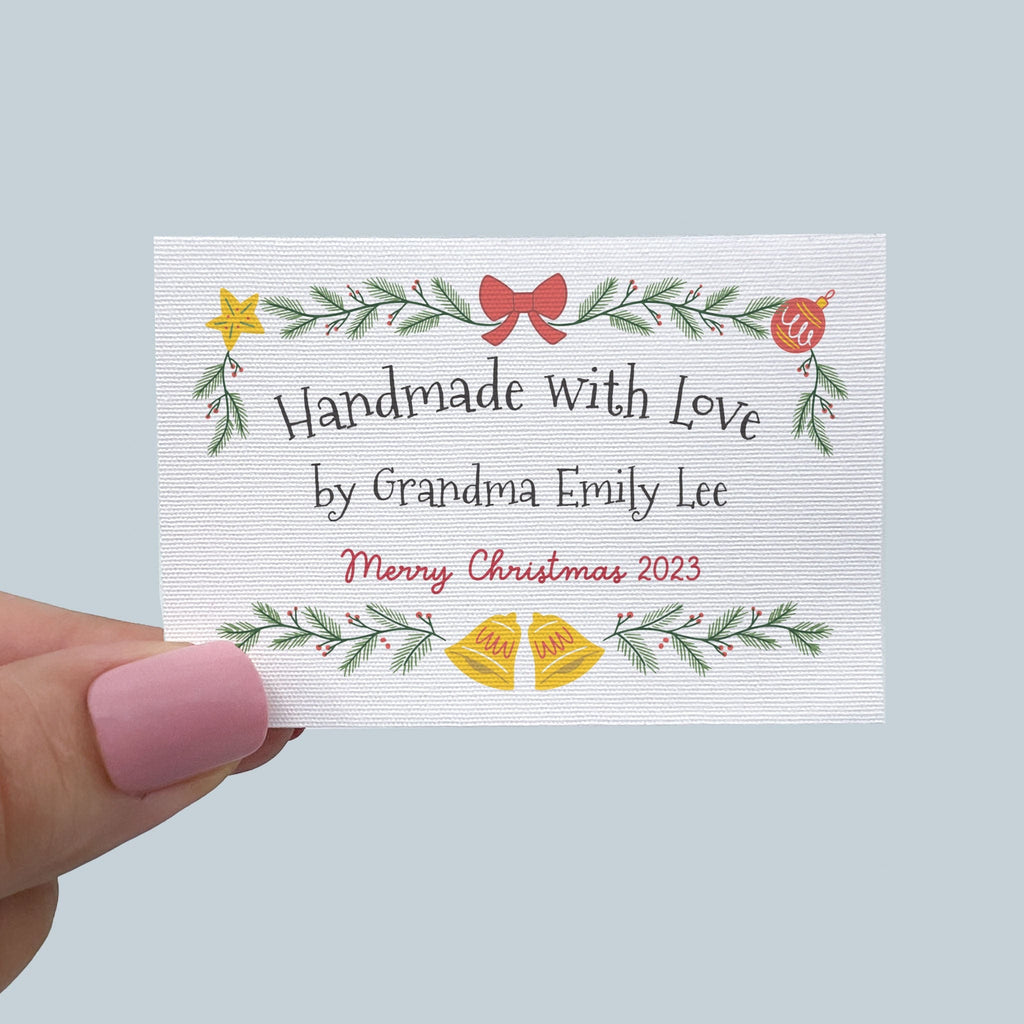 Holiday Bells custom quilt labels sew on – EverEmblem