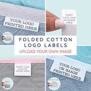 Cotton Print Your Logo or Image on FOLDED Cotton Tags personalized sticker labels sticker label printing custom product labels