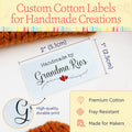 Cotton Double Hearts (2"x1"-Cotton) quilt label ideas quilt label sayings Sewing labels for quilts custom quilting labels