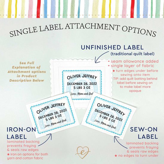 Baby Label Example Blue Rainbow Baby Label – EverEmblem