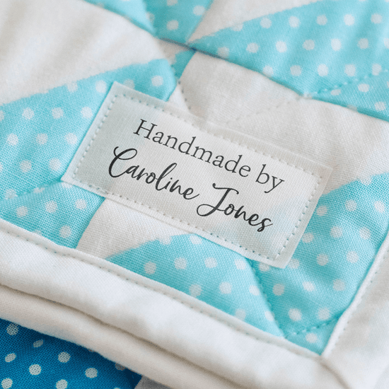Cotton Simple Text Label (2"x1"-Cotton) custom fabric labels for handmade items