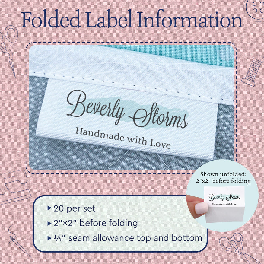 Splash Of Blue Cotton Label Set - 2"x1" – EverEmblem