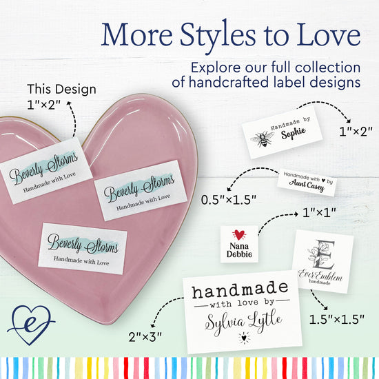 Cotton Splash Of Blue (2"x1"-Cotton) sew in name labels sewable name tags name labels kids