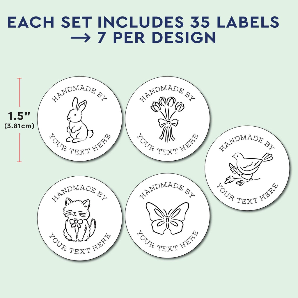 Round spring sewing labels- cotton Label Set - 1.5