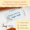 Cotton Watercolor Floral (2"x1"-Cotton) Sewing Labels Custom tags fabric labels
