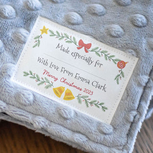 Cotton Holiday Bells with Fill in Blanks (2"x3" Cotton - 12 labels/set)