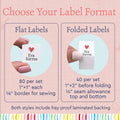 Cotton Sparkling Heart (1"x1"-Cotton) sewing labels personalized sewing labels sewing tags