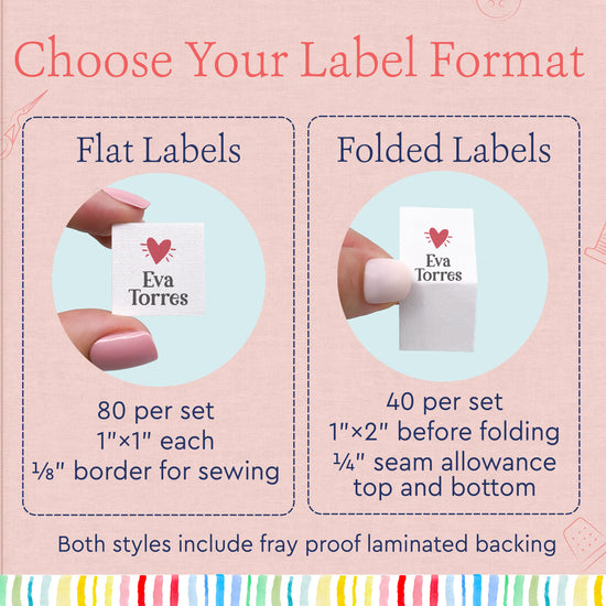 Cotton Sparkling Heart (1"x1"-Cotton) sewing labels personalized sewing labels sewing tags