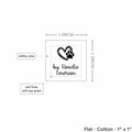 Cotton Heart and Paw Print (1"x1"-Cotton) sewing labels personalized sewing labels sewing tags