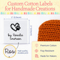 Cotton Heart and Paw Print (1"x1"-Cotton) sewing labels personalized sewing labels sewing tags