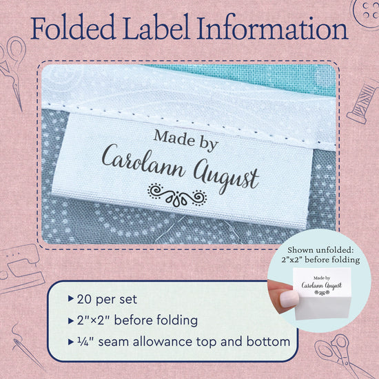 Cotton Simple Swirls (2"x1"-Cotton) woven labels custom woven labels label tags