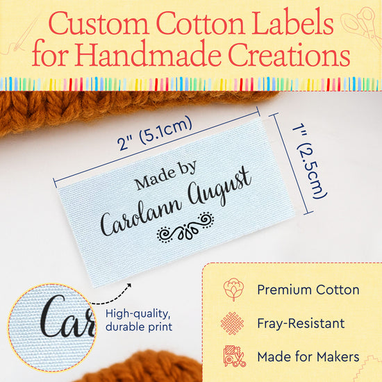 Cotton Simple Swirls (2"x1"-Cotton) woven labels custom woven labels label tags