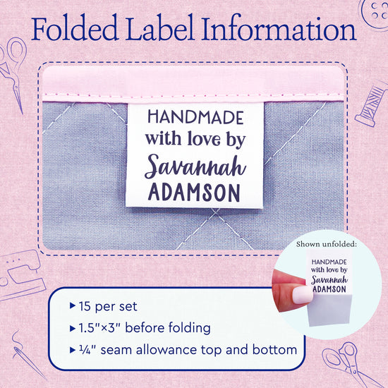 Text only square (1.5"x1.5"-Cotton)