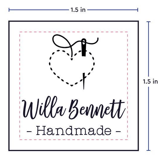 Stitched with Love (1.5"x1.5"-Cotton)
