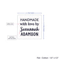 Text only square (1.5"x1.5"-Cotton)