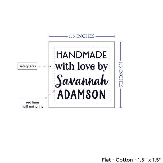 Text only square (1.5"x1.5"-Cotton)