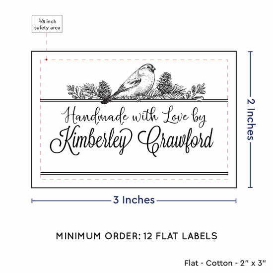 PPLR_HIDDEN_PRODUCT Winter Bird (2"x3" Cotton - 12 labels/set)