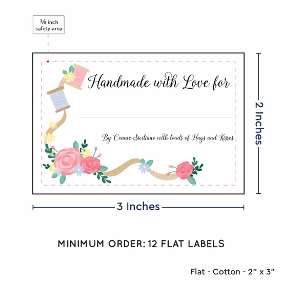 PPLR_HIDDEN_PRODUCT Thread and Flowers with Fill in Blanks (2"x3" Cotton - 12 labels/set)