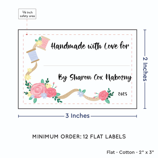 PPLR_HIDDEN_PRODUCT Thread and Flowers with Fill in Blanks (2"x3" Cotton - 12 labels/set)