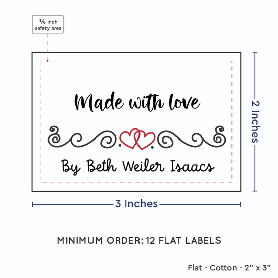 PPLR_HIDDEN_PRODUCT Double Heart Quote (2"x3" Cotton - 12 labels/set)