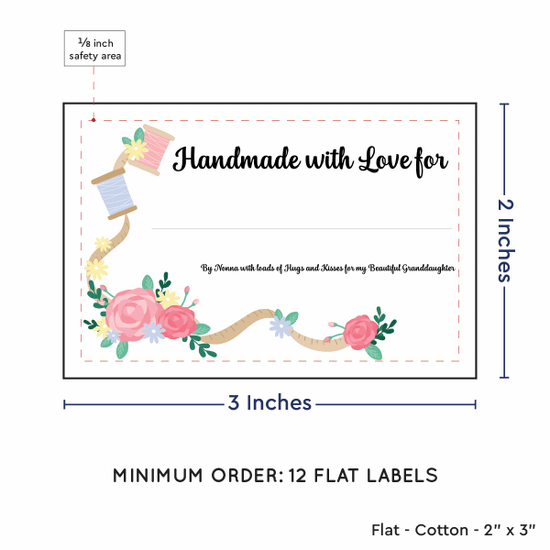PPLR_HIDDEN_PRODUCT Thread and Flowers with Fill in Blanks (2"x3" Cotton - 12 labels/set)