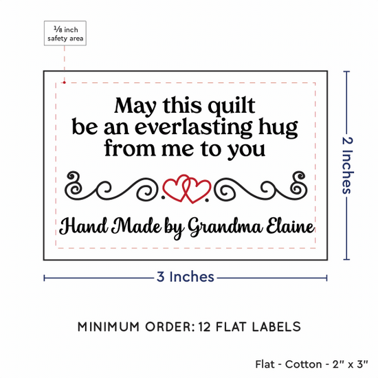 PPLR_HIDDEN_PRODUCT Double Heart Quote (2"x3" Cotton - 12 labels/set)