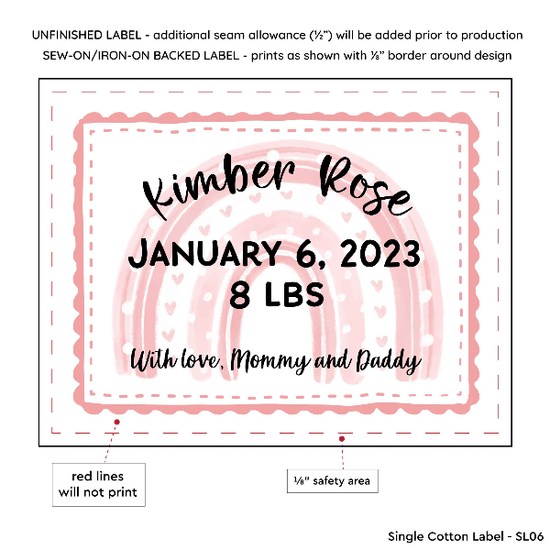 PPLR_HIDDEN_PRODUCT Pink Rainbow Baby Label