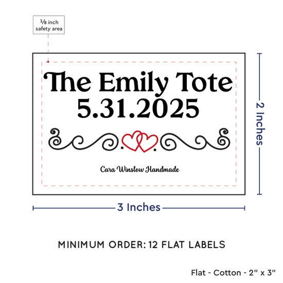 PPLR_HIDDEN_PRODUCT Double Heart Quote (2"x3" Cotton - 12 labels/set)