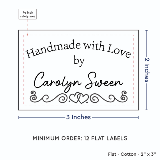 PPLR_HIDDEN_PRODUCT Double Heart Border (2"x3" Cotton - 12 labels/set)