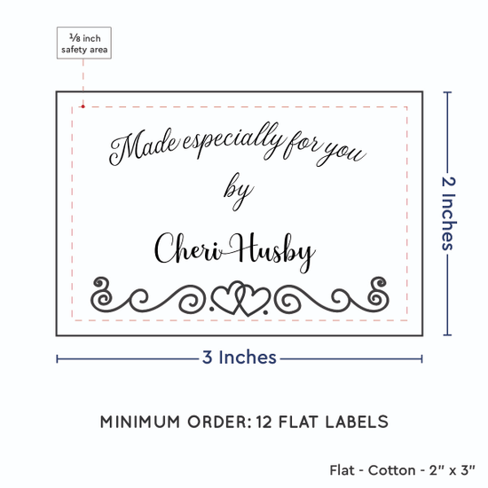 PPLR_HIDDEN_PRODUCT Double Heart Border (2"x3" Cotton - 12 labels/set)