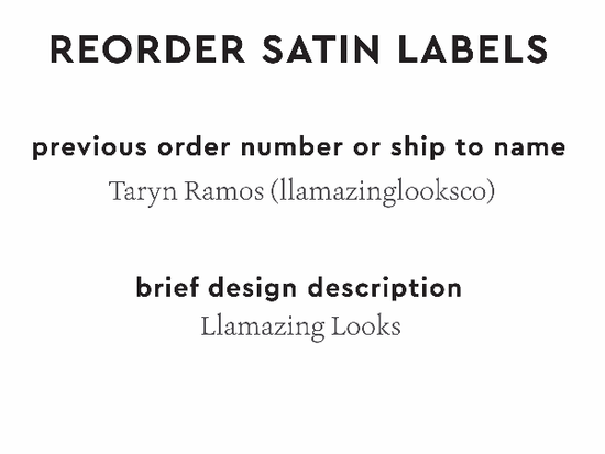 PPLR_HIDDEN_PRODUCT Reorder Previous Label Design - SATIN