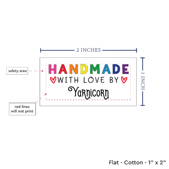 PPLR_HIDDEN_PRODUCT Rainbow Handmade with Love (2"x1"-Cotton)
