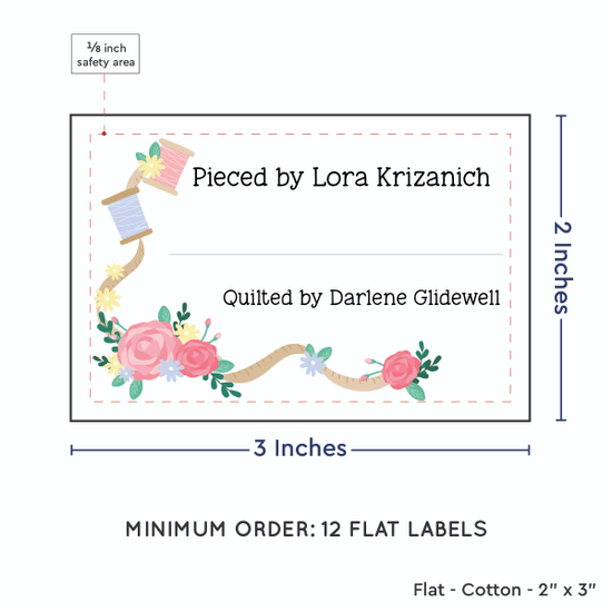 PPLR_HIDDEN_PRODUCT Thread and Flowers with Fill in Blanks (2"x3" Cotton - 12 labels/set)