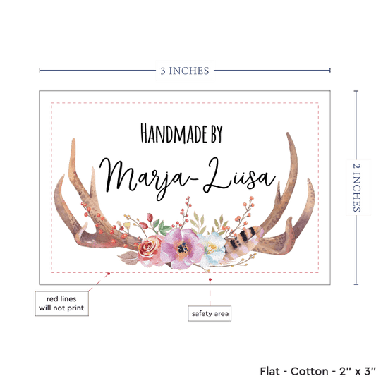 PPLR_HIDDEN_PRODUCT Boho Antlers and Flowers (2"x3"-Cotton)