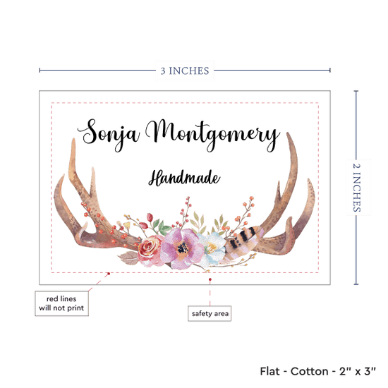 PPLR_HIDDEN_PRODUCT Boho Antlers and Flowers (2"x3"-Cotton)